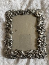 Arthur Court 1995 Bunny Bird Floral 4x6 Cute Frame Heavy Cast Aluminum Woodland