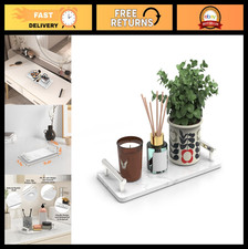 Marble Guest Towel Holder Tray with Handles - Stylish Bathroom Kitchen Napkin