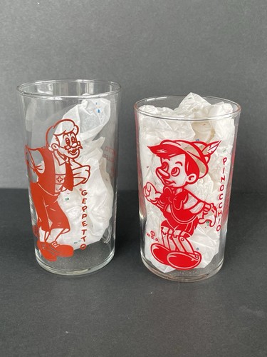 Vintage 1940S Disney’s Pinocchio And Geppetto Collectible Glasses