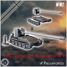 3D Printing 1/72 German  150mm sFH 43 Panther Grille 15 tank Unpainted