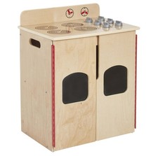 Play Kitchen Stove, Wooden Playset, Natural