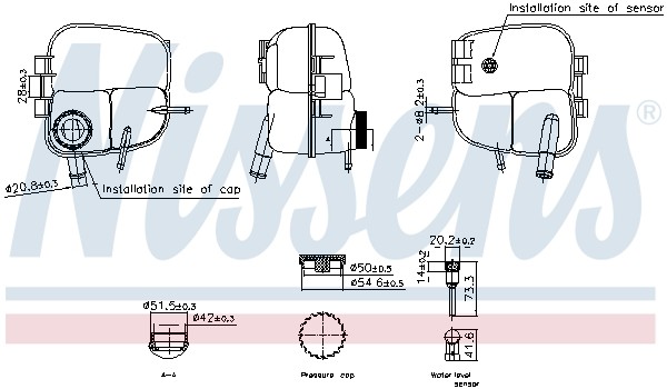 Nissens KüHlwasserbehäLter Mit KüHlmittelstandsensor FüR Opel Astra H Family-image