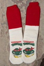 Vintage 1990 Teenage Mutant Ninja Turtles Slipper Gripper Socks Mirage Studios