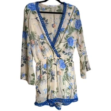 Fraiche by J Romper Women Medium USA Garden Coquette Boho Cottagecore Festival