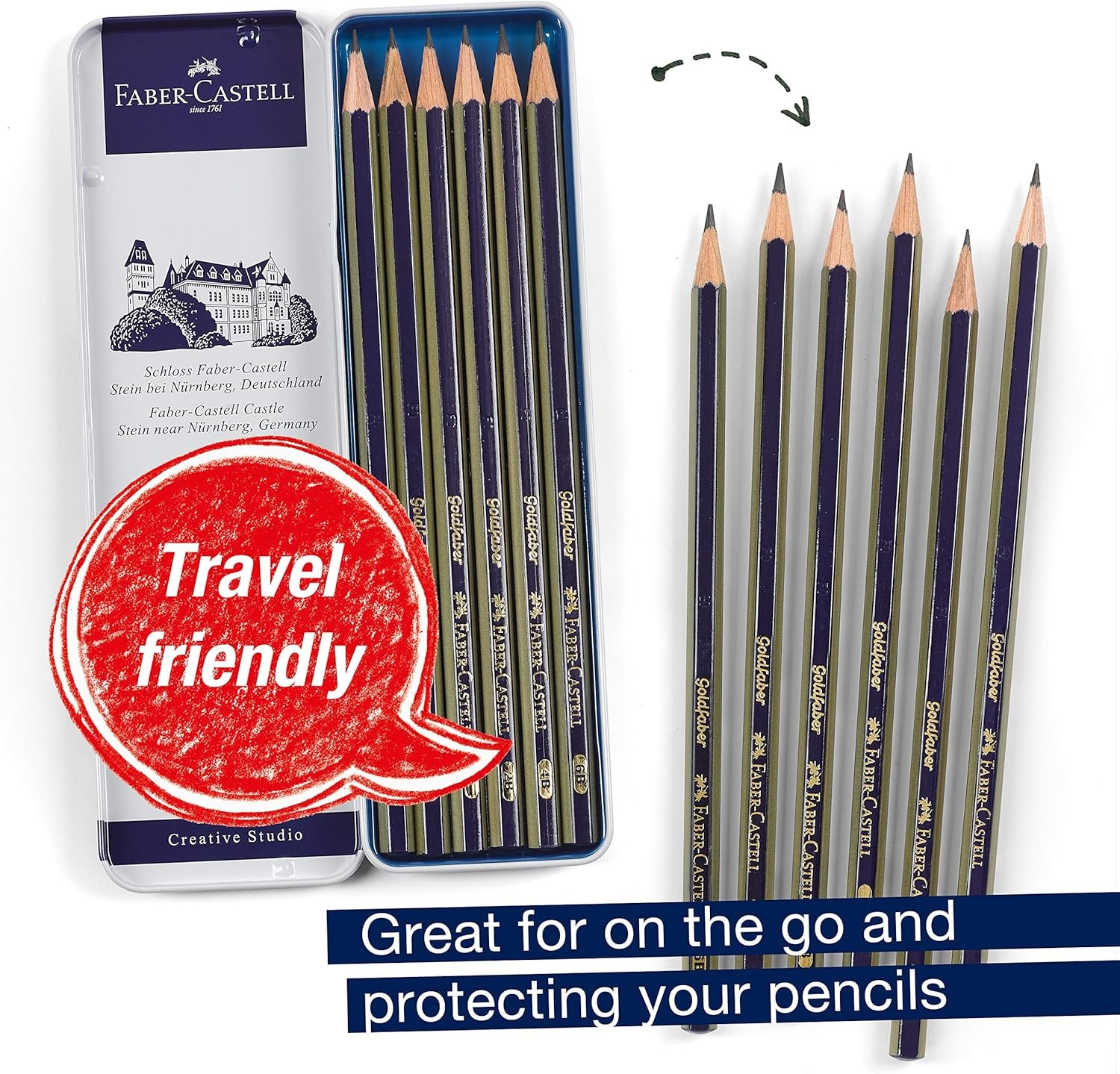 Graphite Sketch Pencil Set - 6 Graphite Pencils (2H, HB, B, 2B, 4B, 6B), Drawing