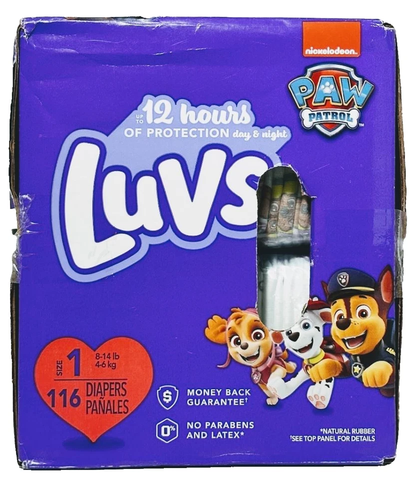 Pañales Luvs Talla 1 116 Ct|Paw Patrol Edición Nickelodeon|12 horas de protección contra fugas Foto 4 de 4