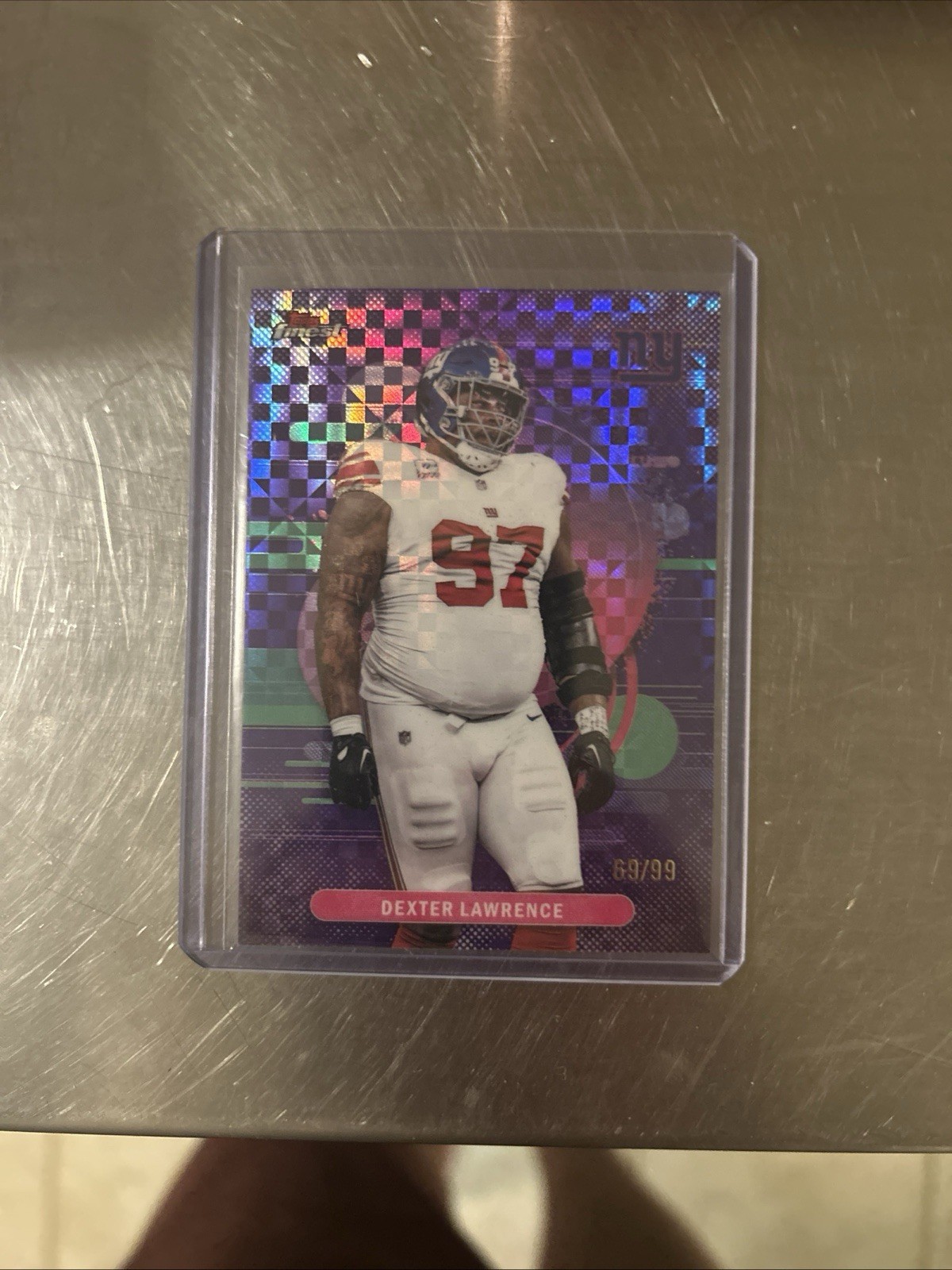 Topps Finest 2025 Dexter Lawrence Finest Uncommon Purple X-Fractor 69/99