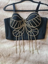 Rhinestone Corset Bra/top Size Large
