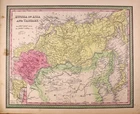 * Antique 1851 Map ~ Tartary & Russia by Mitchell / Cowperthwait (14x17)