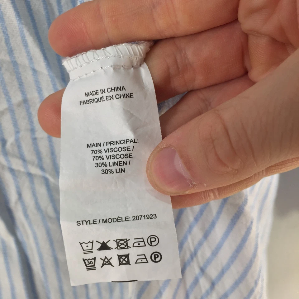 Camisa abotonada mujer sin marca talla 20 blanco azul rayas 121244 Foto 4 de 4