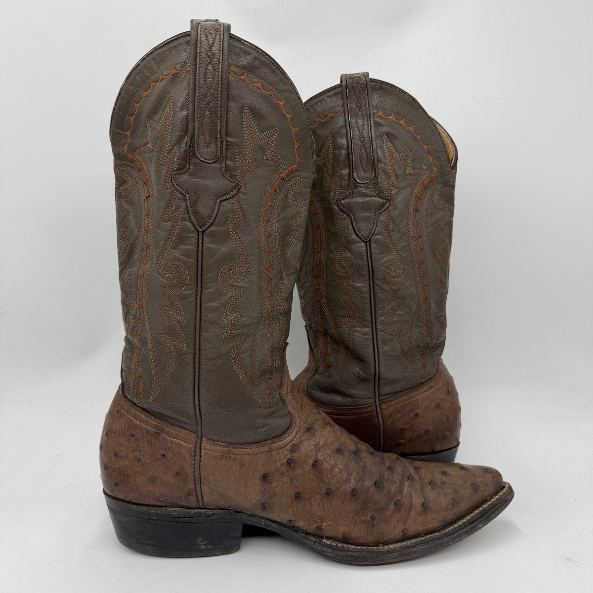 Cuadra Grey Ostrich Cowboy Boots Western Cowboy Leather Quilled Mens Sz 8.5 Amazon.com | Cuadra Men main image 3
