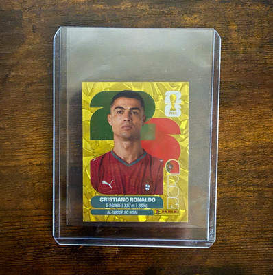 Panini FIFA World Cup 2026 Sticker Cristiano Ronaldo POR 15 Gold Crumple
