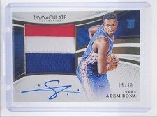 ADEM BONA 2024-25 IMMACULATE RPA ROOKIE PREMIUM PATCH 76ERS RC AUTO 15/50