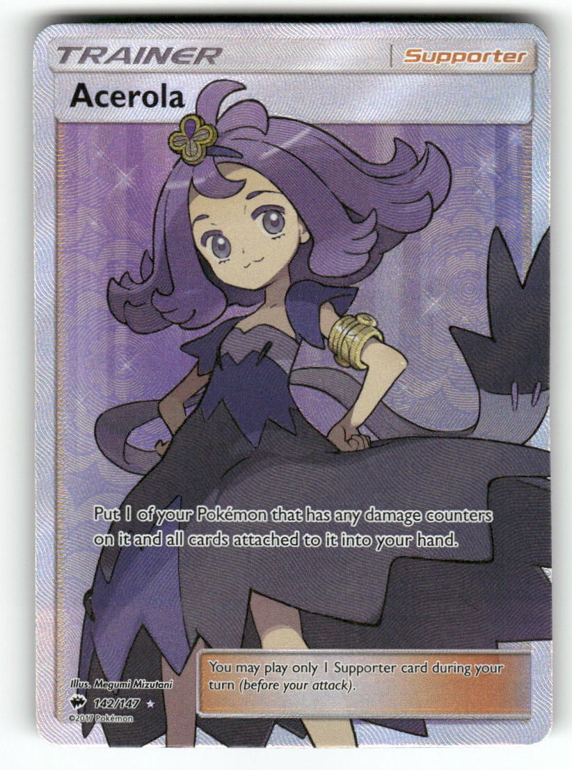 Acerola 142/147 - Ultra Rare Burning Shadows Pokemon Holo LP