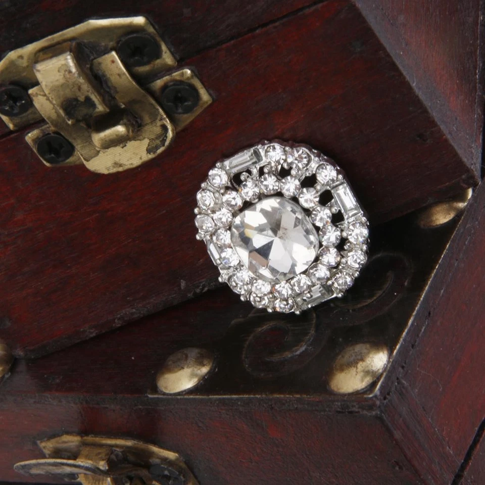 5x Silver Diamante Rhinestone Round Shank Buttons DIY Sewing - Image 4 of 4