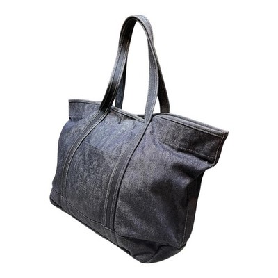 PORTER GIRL Boyfriend Blue Denim Tote Bag Size L Hand Bag Made In