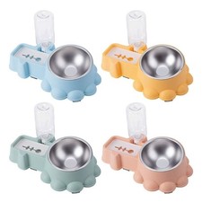 Pet Double Bowl Dry Bowl Automatic Watering Bowl Feeding Bowl for Cats