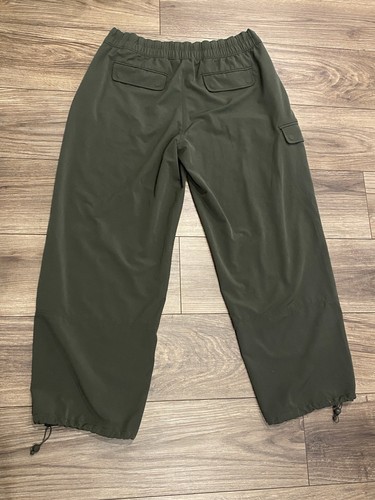 Athleta Trekkie High Rise Parachute Pant Womens Med Green Wide Leg Full Length - Picture 2 of 7