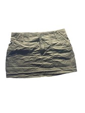 Wild Fable Skirt Womens M Green Solid Cargo Short Twill Pockets Elastic Waist