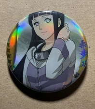 Hinata Hyuga Naruto Shipudden Holographic Button Pin/Badge