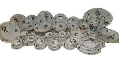 65 Pieces Rosenthal Pompadour Moss Rose China Service for 8+ Platters Coffee C&S