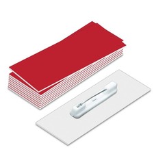 10 Pack Red 1x3 inch Name Tag Badge Blanks with Pin for Events Office