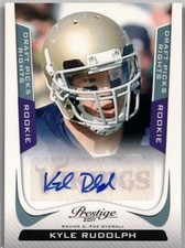 2011 Panini Prestige - Rookie Kyle Rudolph #259 Draft Picks Rights Signatures...