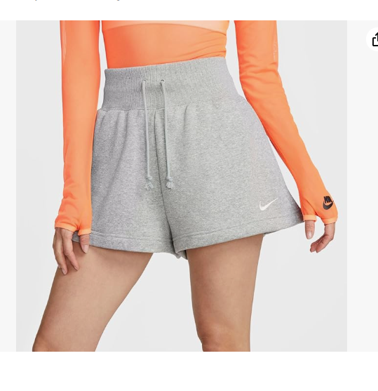 Nike Sportswear Phoenix Fleece Women's High-Waisted Loose Shorts (Grey) M