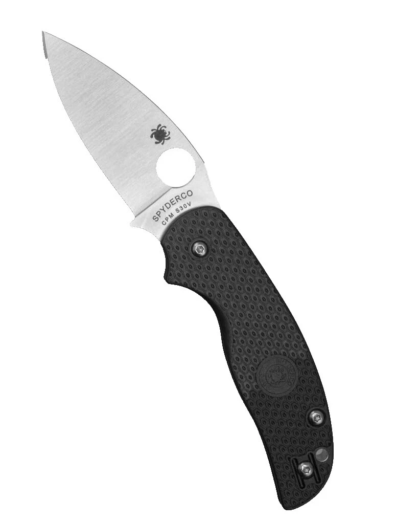 Mango de acero inoxidable Spyderco Negro cuchillos plegables de colección