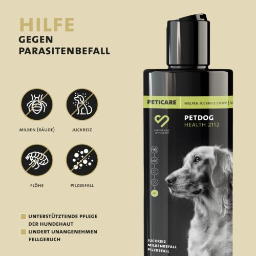 Peticare Anti-Parasiten Jung-Hunde & Welpen-Shampoo | gegen Milben, Flöhe | - Bild 2 von 8