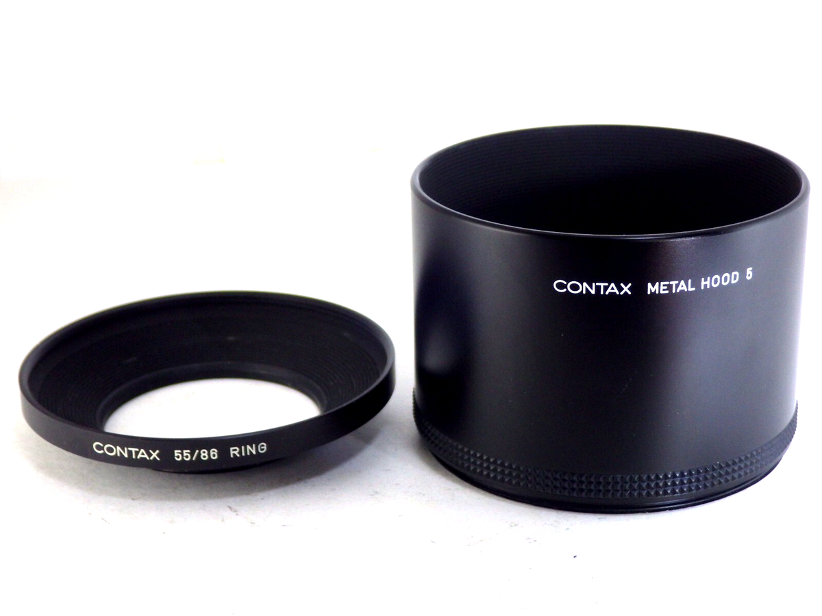 CONTAX Metal Lens Hood 5 & 55/86 Ring Adapter Set Shade SLR