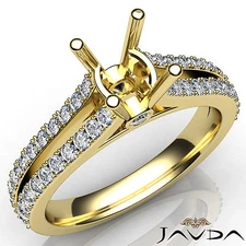 Round Semi Mount Diamond Split Shank Setting Wedding Ring 14k Yellow Gold 0.65Ct