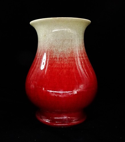 VASE ROUGE SANG DE BOEUF FLAMBE - PORCELAINE - CHINE QING 20° S - Photo 5 sur 20