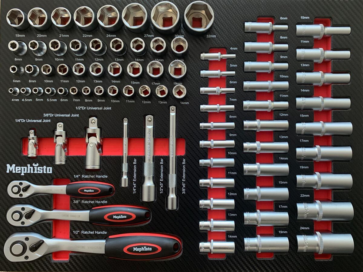 Stix Werkzeugeinlage 13-tlg - Ratschenschlüssel Set In Schaum Für Werkzeugwagen