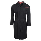 Hugo Boss Men's Unite-Nightgown Robe Hooded Logo Dressing Gown Black