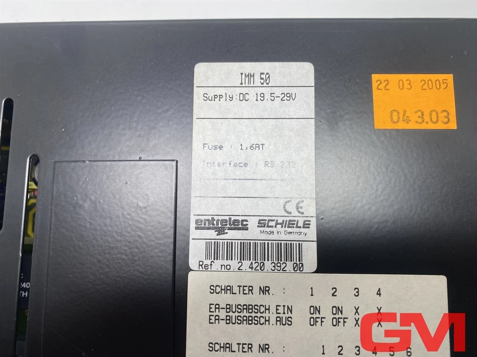 Schiele Bedienpanel IMM-50 operator panel 2.420.392.00 DC 19.5-29V RS 232 - Bild 4 von 4