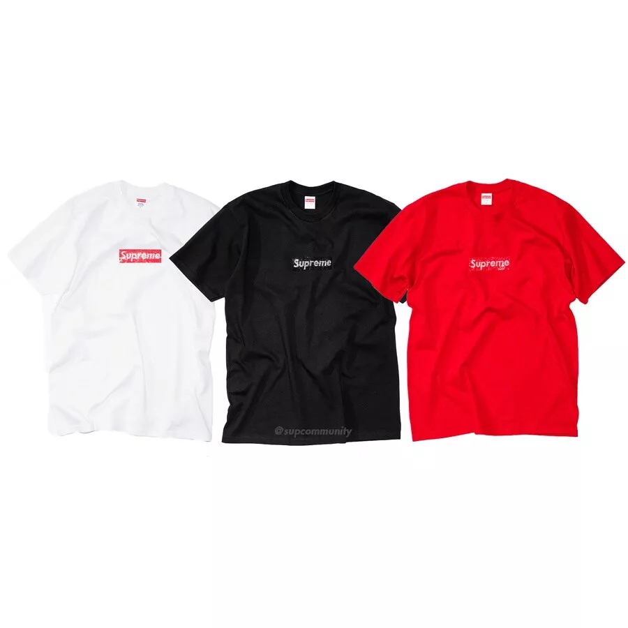 Supreme Swarovski Box Logo Tee Black Large S/S 19