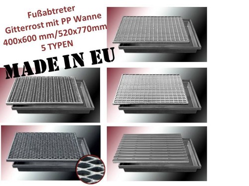 Gitterost Fussmatte Schuhabstreifer Abtreter Wanne Matte