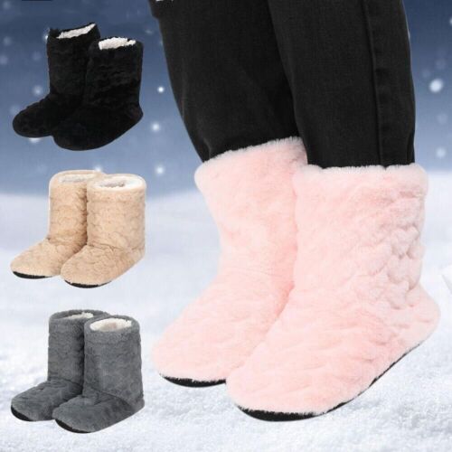 Ladies Slippers Womens Fur Thermal Ankle Boots Warm Winter Shoes Size UK 5 6 7 8 - Afbeelding 1 van 20