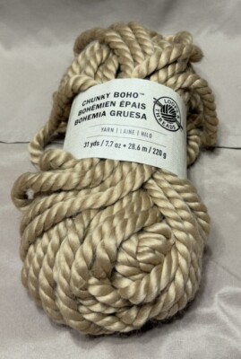 Loops & Threads Chunky Boho Yarn 31 Yards Tan Color