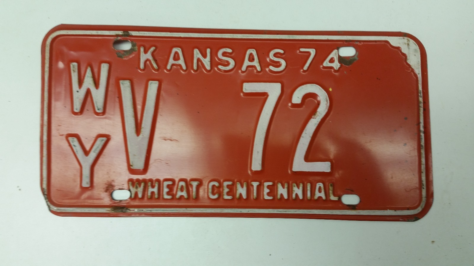 1974 KANSAS Wheat Centennial Wyandotte County License Plate WY V 72 eBay