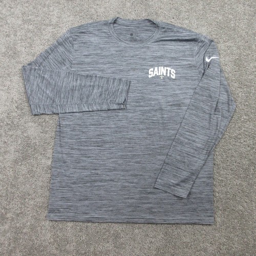 New Orleans Saints Shirt Mens Extra Large Gray Heather Nike NFL On Field Apparel