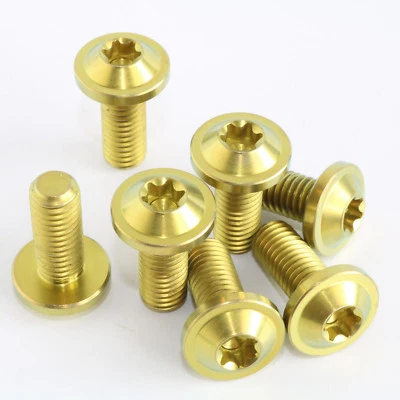 VSL M8 x 20mm Bolts Titanium Low Profile Gold Anodised Screws Flange Head T40 Torx