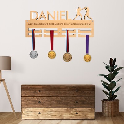 Personalisierte Boxen Medaille Aufhänger Halter Erfolge Trophäe Präsentationsständer Wand