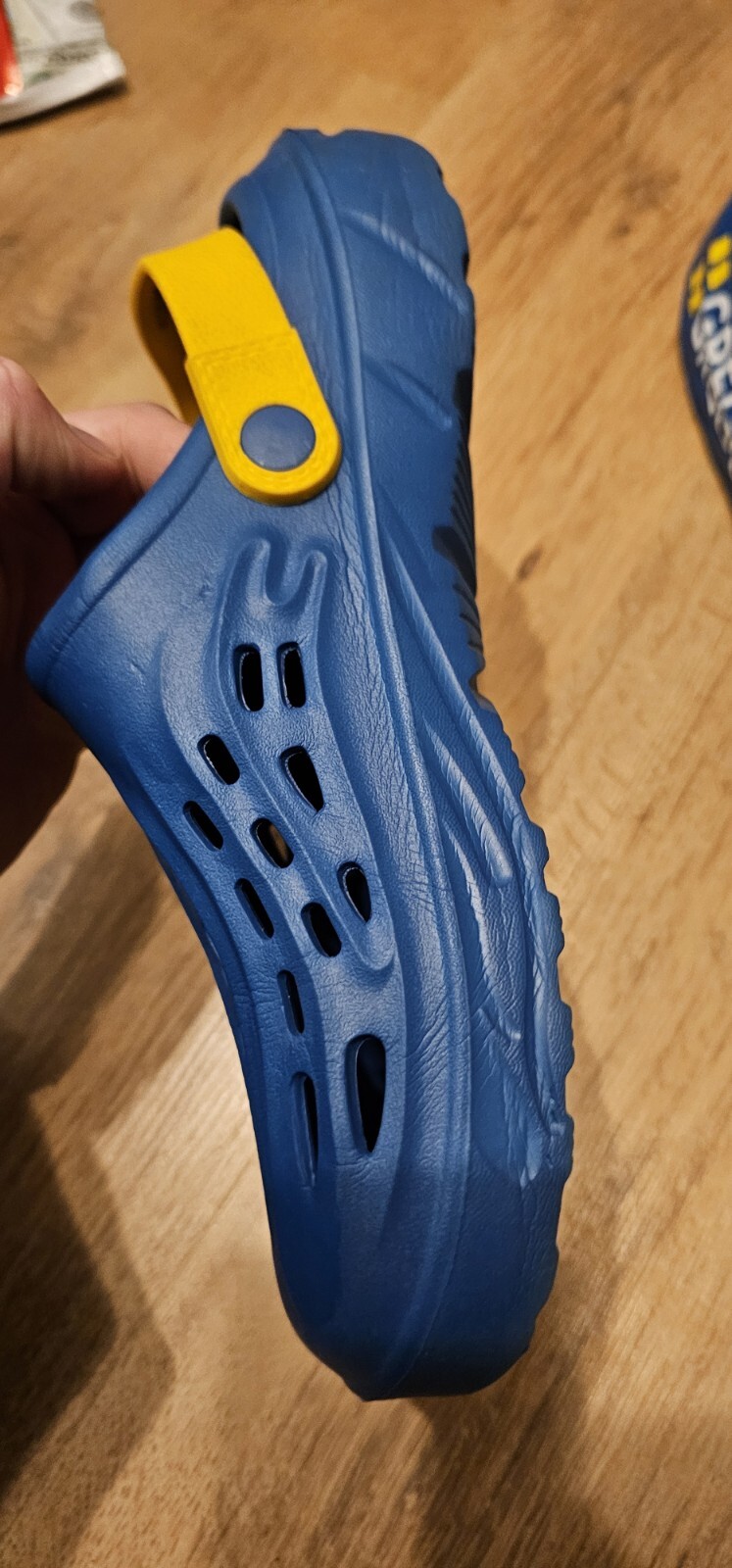 Greggs x Primark Crocs,UK 7, Limited Edition Rare Pair Blue/Yellow image 10