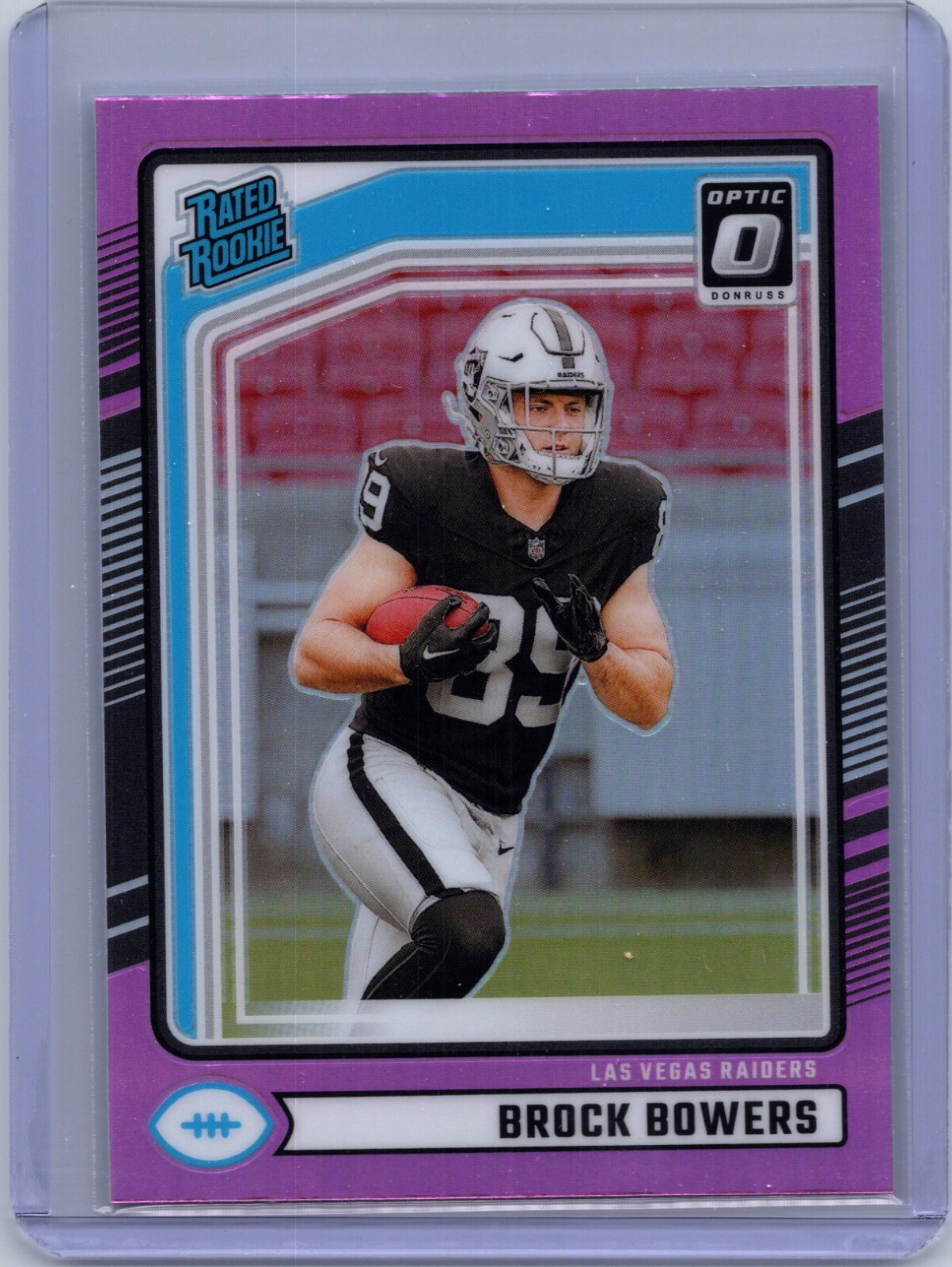 2024 Panini Donruss - Rated Rookie Brock Bowers #394 Optic Preview Pink Prizm