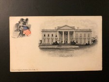 Antique " WHITE HOUSE"-WASHINGTON D.C."Patriotic Postcard Made in USA