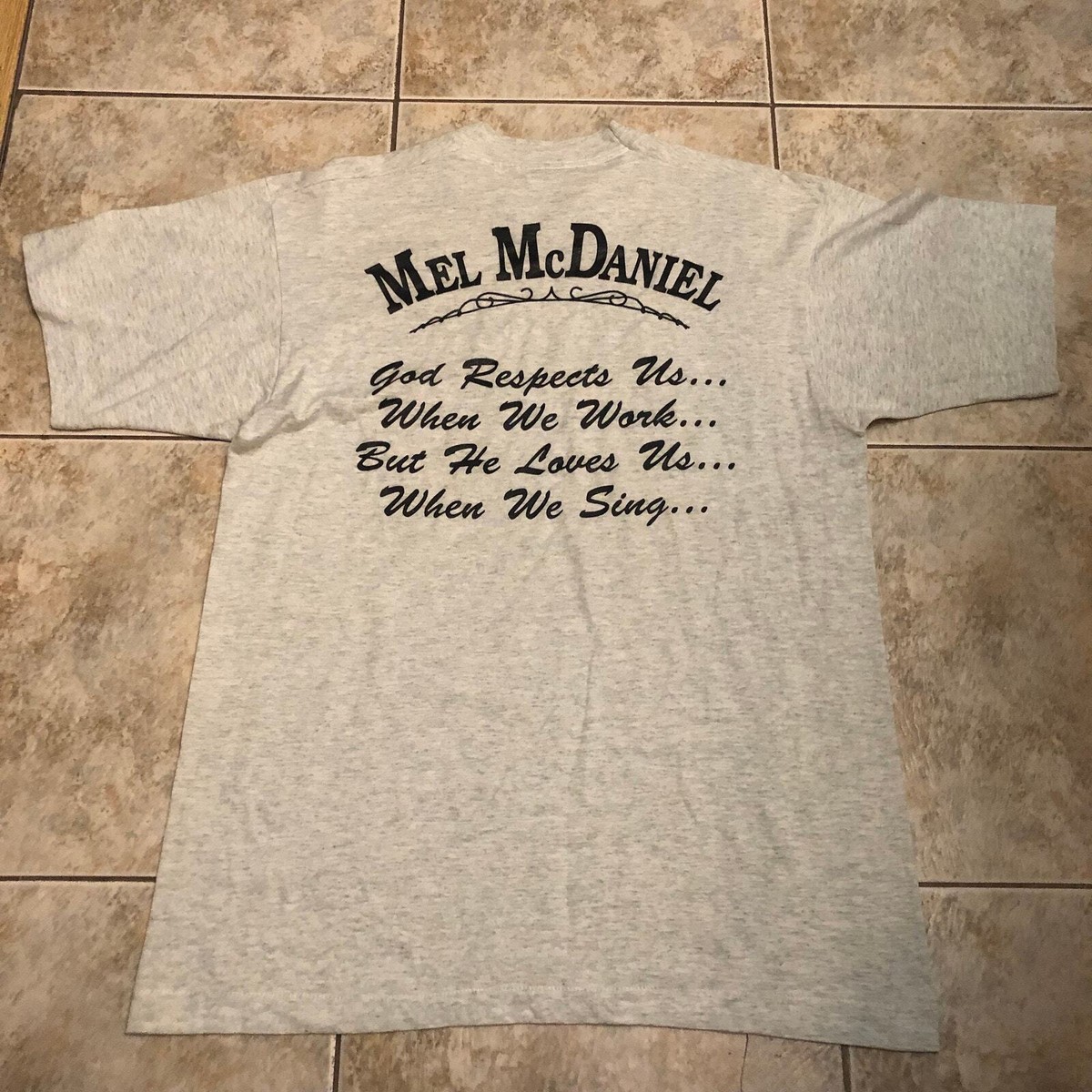 Vintage Mel McDaniel USA T shirt size Large 1990s 80s autograph View 6