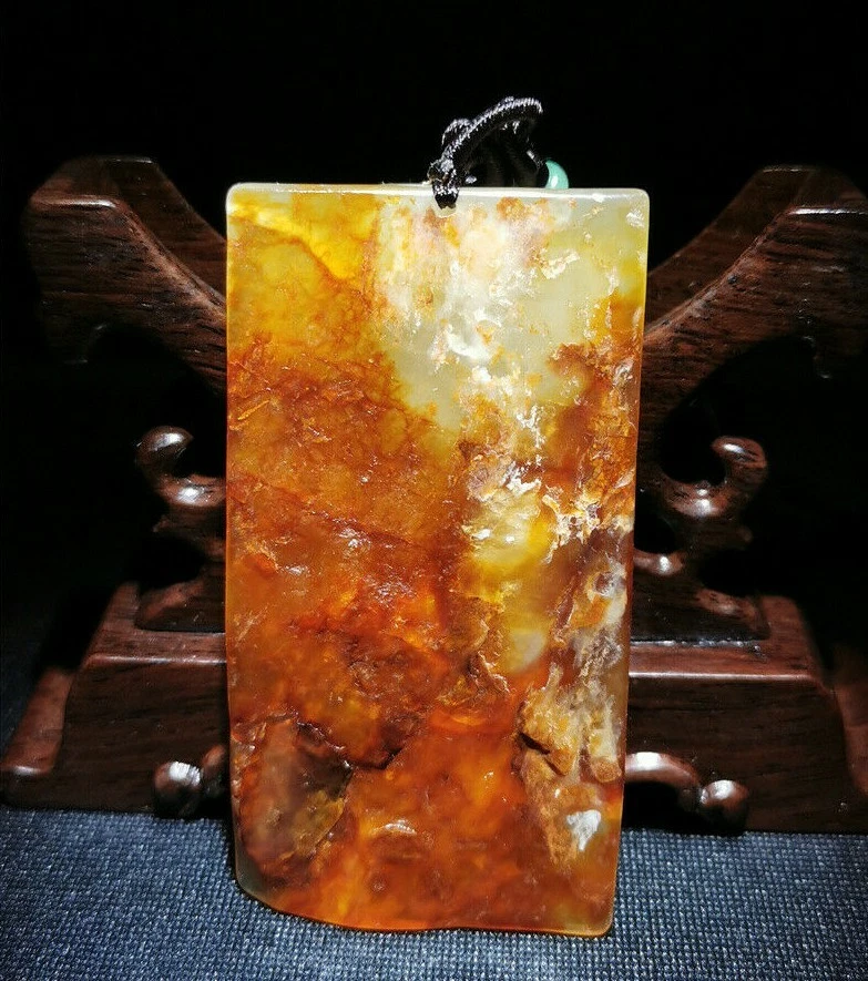 100% натуральный ручной резьбы нефрит подвеска жадеит ожерелье дракон A-55 - Изображение 3 из 3