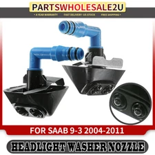 Pair Headlight Washer Nozzle For Saab 9-3 2004-2011 Left+Right 12803972 12803973